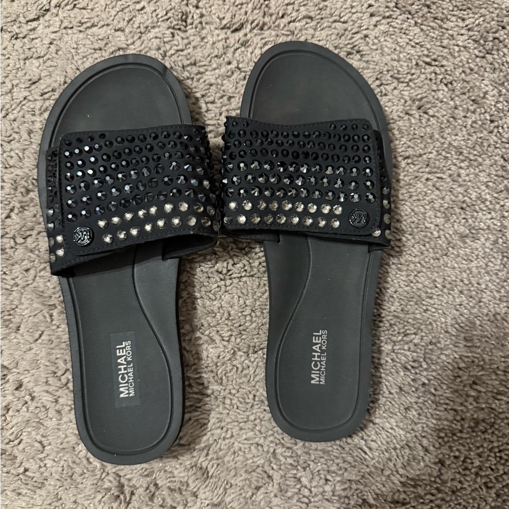 Michael Kors Black Studded Sandals